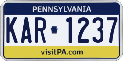 PA license plate KAR1237