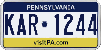 PA license plate KAR1244