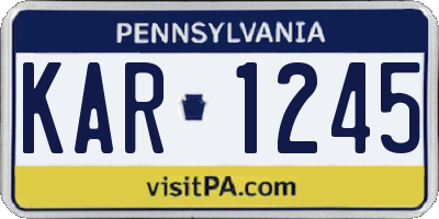 PA license plate KAR1245