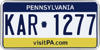 PA license plate KAR1277