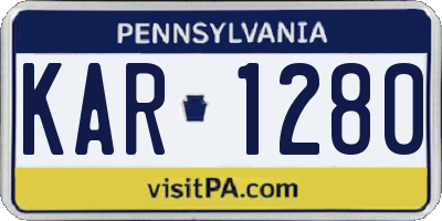 PA license plate KAR1280