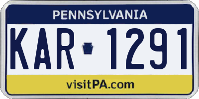 PA license plate KAR1291