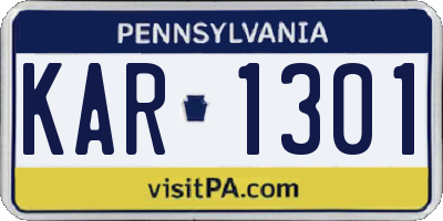 PA license plate KAR1301