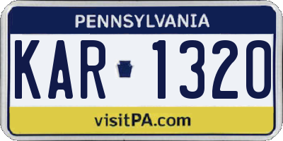 PA license plate KAR1320