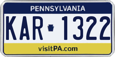 PA license plate KAR1322