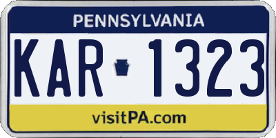 PA license plate KAR1323