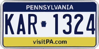 PA license plate KAR1324