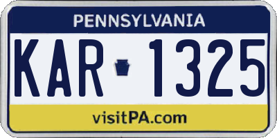 PA license plate KAR1325