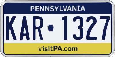 PA license plate KAR1327