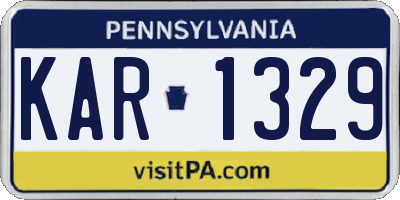 PA license plate KAR1329
