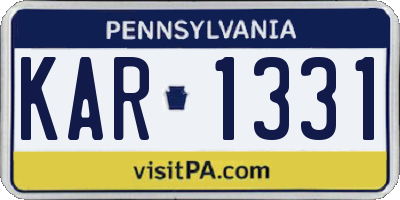 PA license plate KAR1331