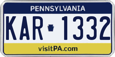 PA license plate KAR1332