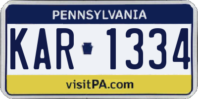 PA license plate KAR1334
