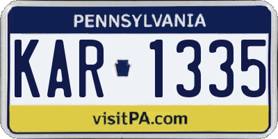 PA license plate KAR1335