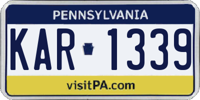 PA license plate KAR1339