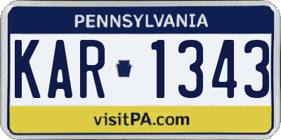 PA license plate KAR1343