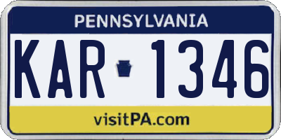PA license plate KAR1346