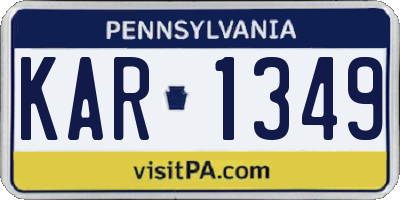 PA license plate KAR1349