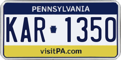 PA license plate KAR1350