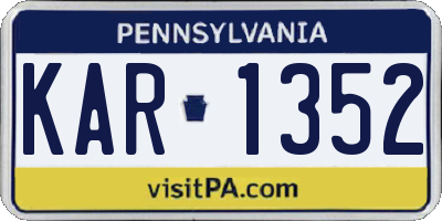 PA license plate KAR1352