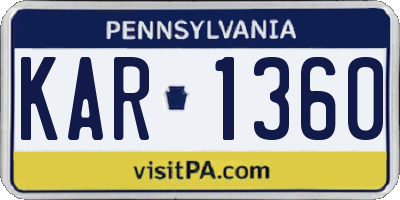 PA license plate KAR1360