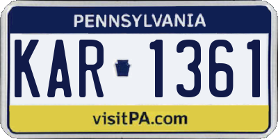 PA license plate KAR1361
