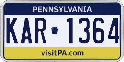 PA license plate KAR1364