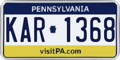 PA license plate KAR1368