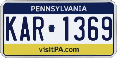 PA license plate KAR1369