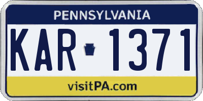 PA license plate KAR1371