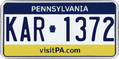 PA license plate KAR1372