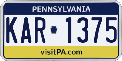 PA license plate KAR1375