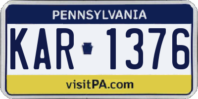 PA license plate KAR1376
