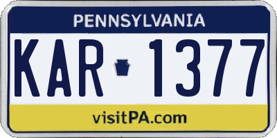 PA license plate KAR1377