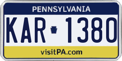 PA license plate KAR1380
