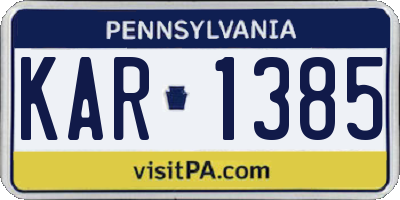 PA license plate KAR1385