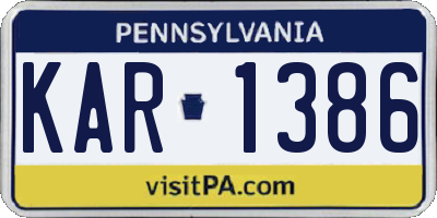 PA license plate KAR1386