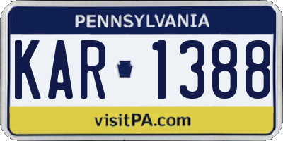PA license plate KAR1388
