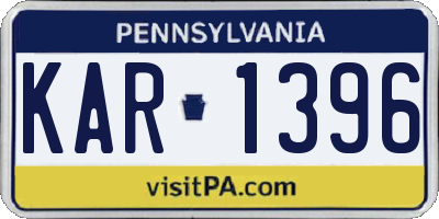 PA license plate KAR1396