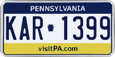 PA license plate KAR1399