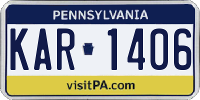 PA license plate KAR1406