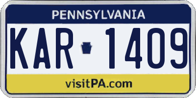 PA license plate KAR1409