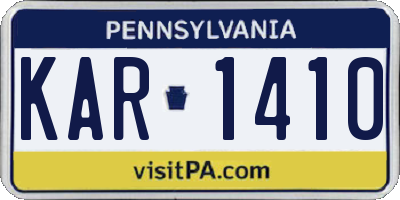 PA license plate KAR1410
