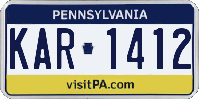 PA license plate KAR1412