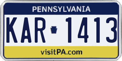 PA license plate KAR1413
