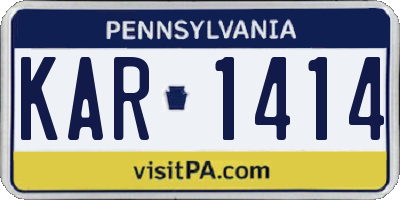 PA license plate KAR1414