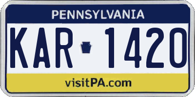 PA license plate KAR1420