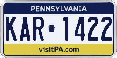 PA license plate KAR1422