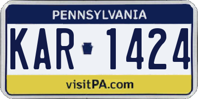 PA license plate KAR1424
