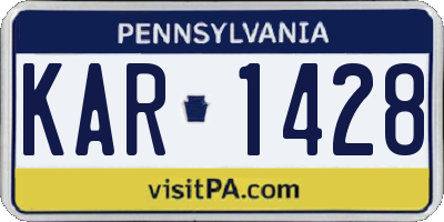 PA license plate KAR1428